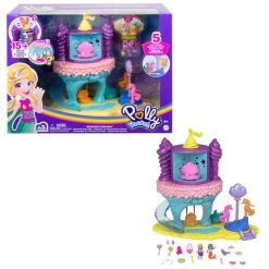 MATTEL Polly Pocket - Regenbogen-Einhornspaß Meerjungfrauen-Bucht -Spielzeug Verkauf Laden 231838 887961974119 polly pocket rainbow funland 03