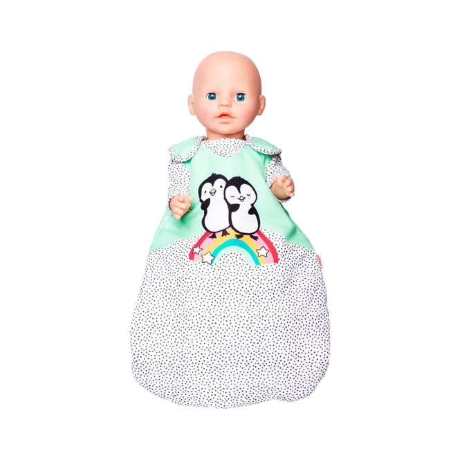Puppenschlafsack - Pinguin Pünktchen - Größe 35 - 45 Cm 3 Puppenschlafsack - Pinguin Pünktchen - Größe 35 - 45 Cm