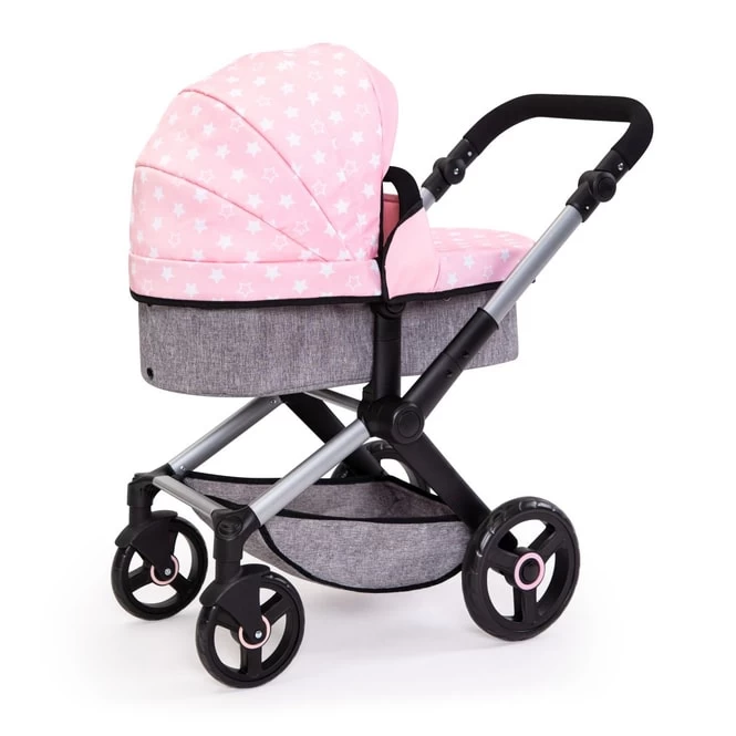 Kombi Puppenwagen Xeo - Rosa-Grau 3 Kombi Puppenwagen Xeo - Rosa-Grau – Bild 2