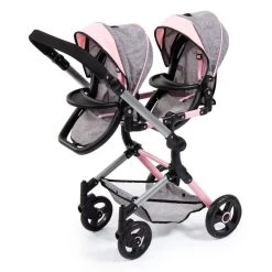 Zwillingspuppenwagen - Grau/pink Melange 9 Zwillingspuppenwagen - Grau/pink Melange -Spielzeug Verkauf Laden 246855 4003336262339 bayer Zwillingspuppenwagen 03