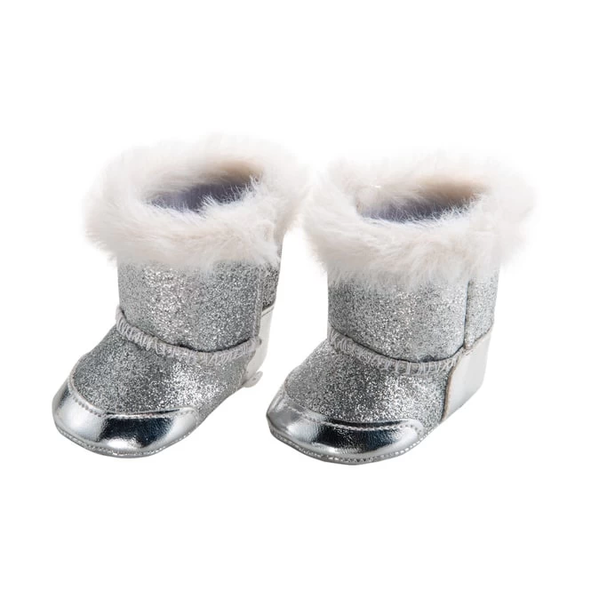Puppen Winterstiefel Mit Fell - Größe 38-45 Cm - Silber 3 Puppen Winterstiefel Mit Fell - Größe 38-45 Cm - Silber