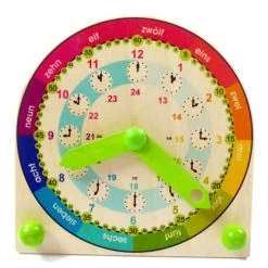 Lernuhr - Bunt - Aus Holz - Ca. 18 X 11 X 18 Cm